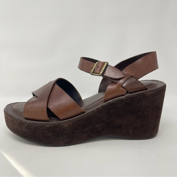 Kork-Ease Ava Suede & Leather Platform Sandal‎ Chocolate Brown, Women's Size 9 - Picture 2 of 10